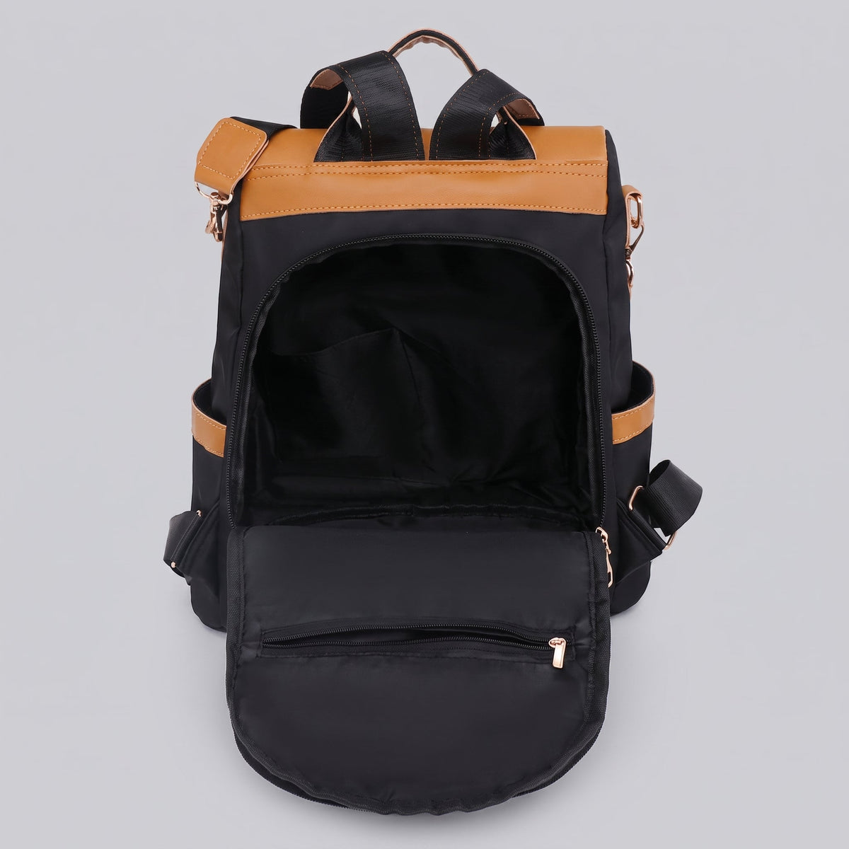 Sac à Dos Sécurisé Femme Voyage- Fermeture Dorsale Gris – vue 3 – Yokabag