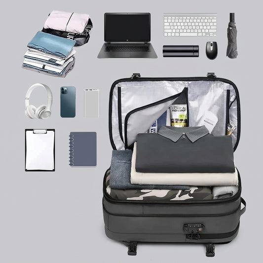 Sac à Dos Sécurisé Voyage Cabine à Compression Vacance Gris – vue 2 – Yokabag