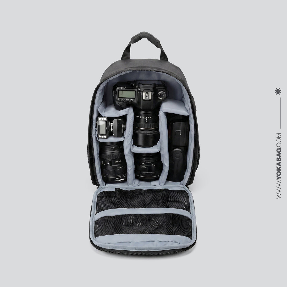 Sac à Dos Voyager avec Appareil Photo Pratique Violet – vue 3 – Yokabag