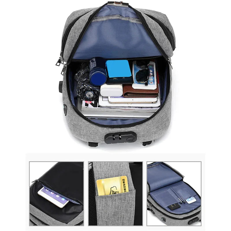 Sac à Dos Sécurisé avec Code Sécurisé Noir – vue 3 – Yokabag
