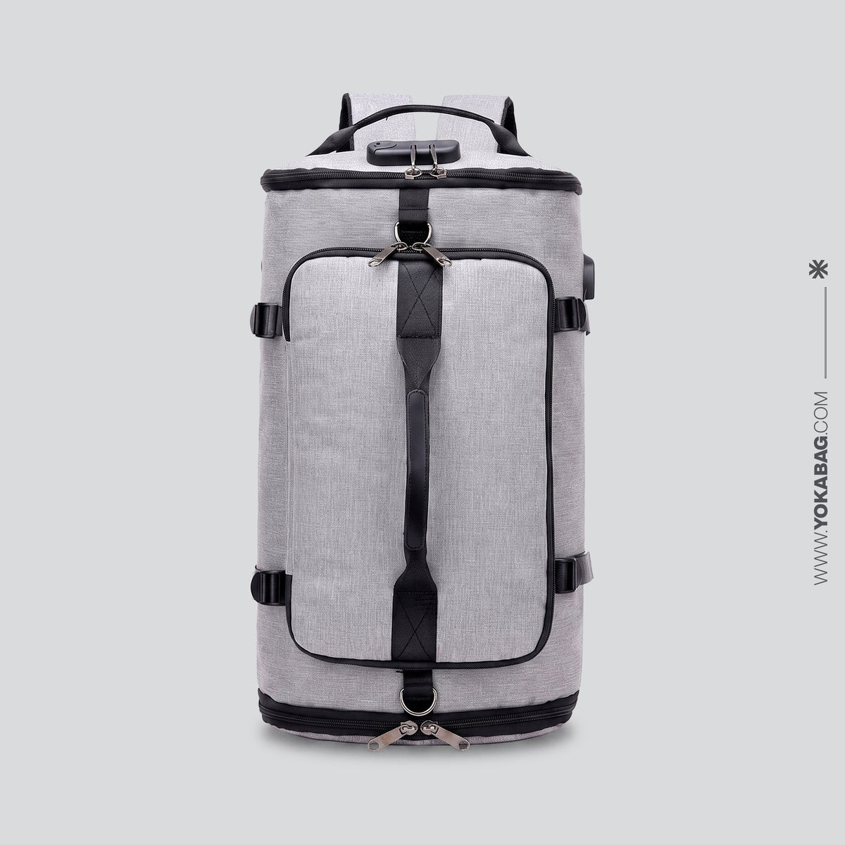 Sac à Dos Voyager avec Compartiment Chaussures Noir – vue 2 – Yokabag