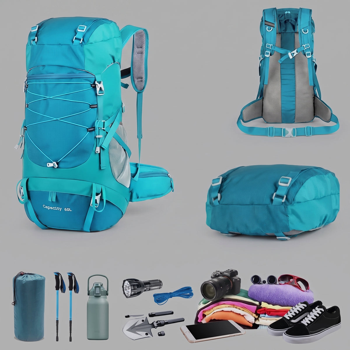 Sac à Dos Journey 50L Kaki – vue 3 – Yokabag