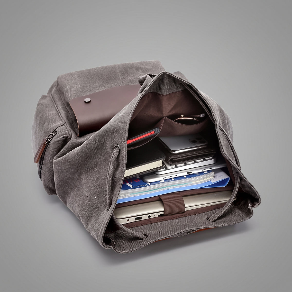 Sac à Dos Explorateur Rétro Marron – vue 2 – Yokabag