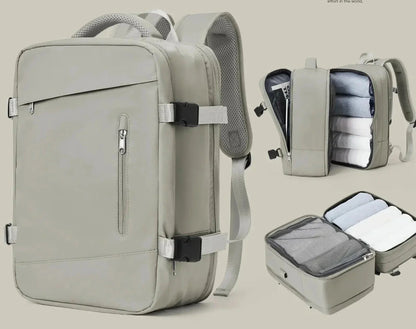 Sac à Dos de Voyage Cabine Avion 40x20x25 Beige – vue 3 – Yokabag
