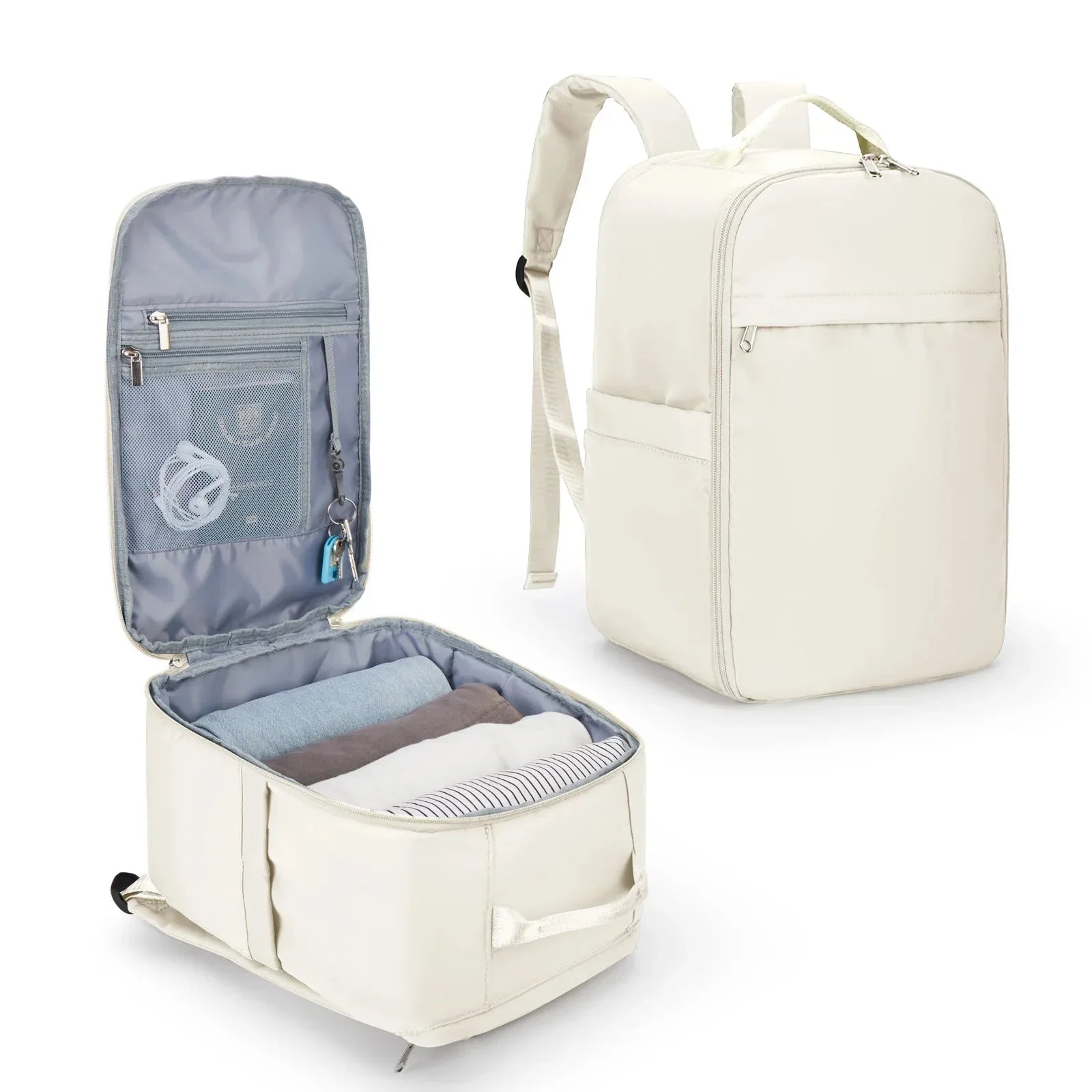 Sac à Dos de Voyage Cabine Pratique (45x36x20 & 40x20x25) Marron – vue 7 – Yokabag