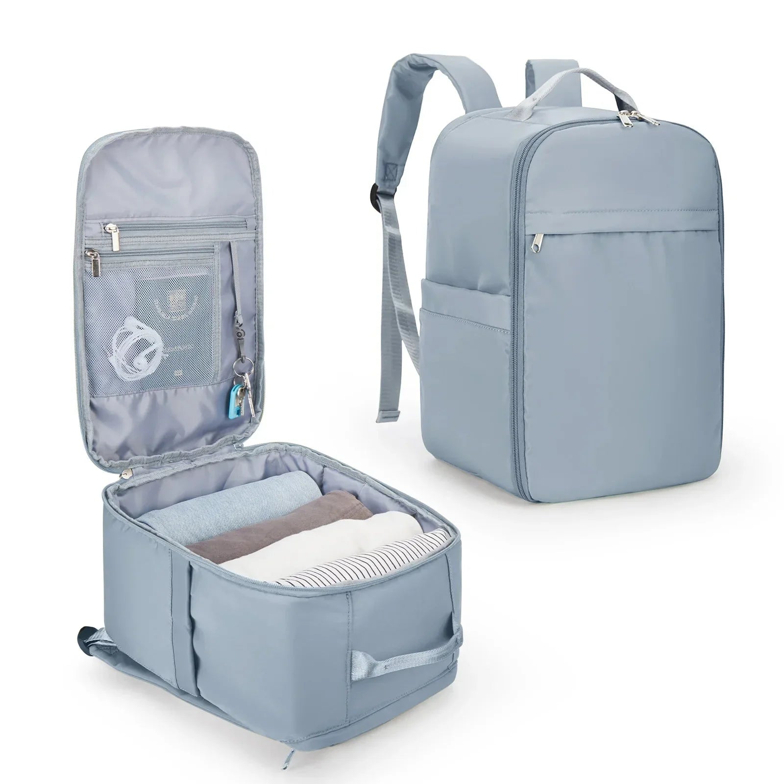 Sac à Dos de Voyage Cabine Pratique (45x36x20 & 40x20x25) Beige – vue 5 – Yokabag