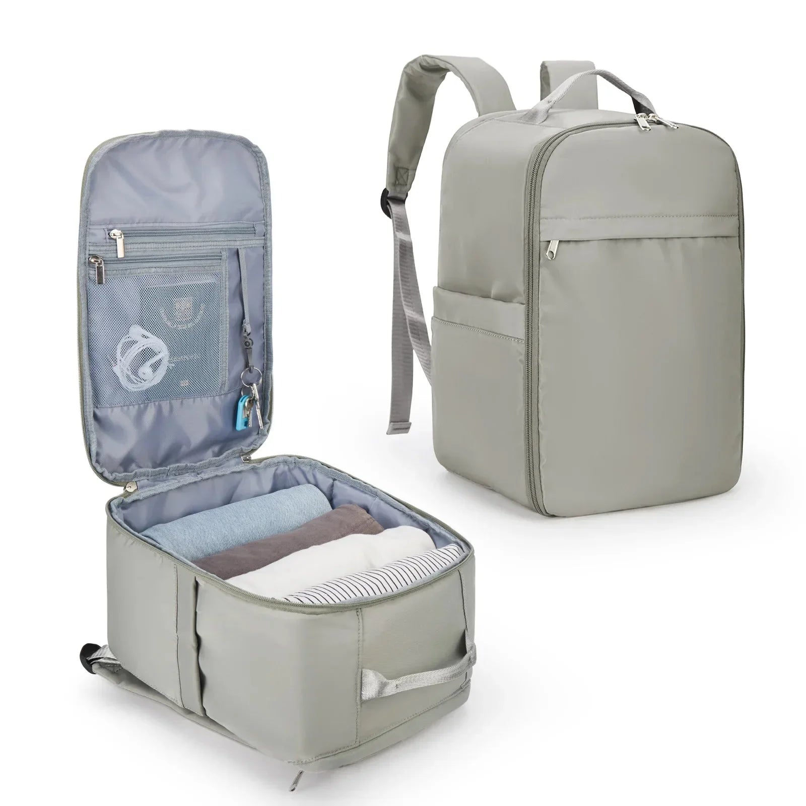 Sac à Dos de Voyage Cabine Pratique (45x36x20 & 40x20x25) Bleu Ciel – vue 6 – Yokabag