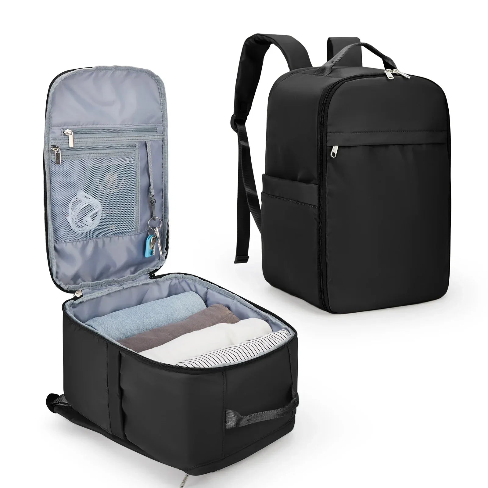 Sac à Dos de Voyage Cabine Pratique (45x36x20 & 40x20x25) Bleu Ciel – vue 2 – Yokabag