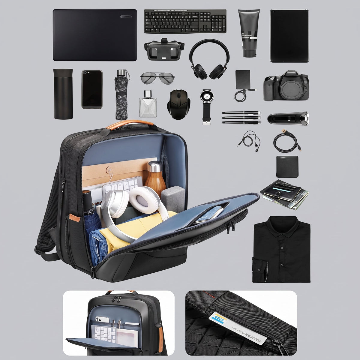 Sac à Dos Connecté pour Homme (17 Pouces) - Voyage Ready – vue 6 – Yokabag