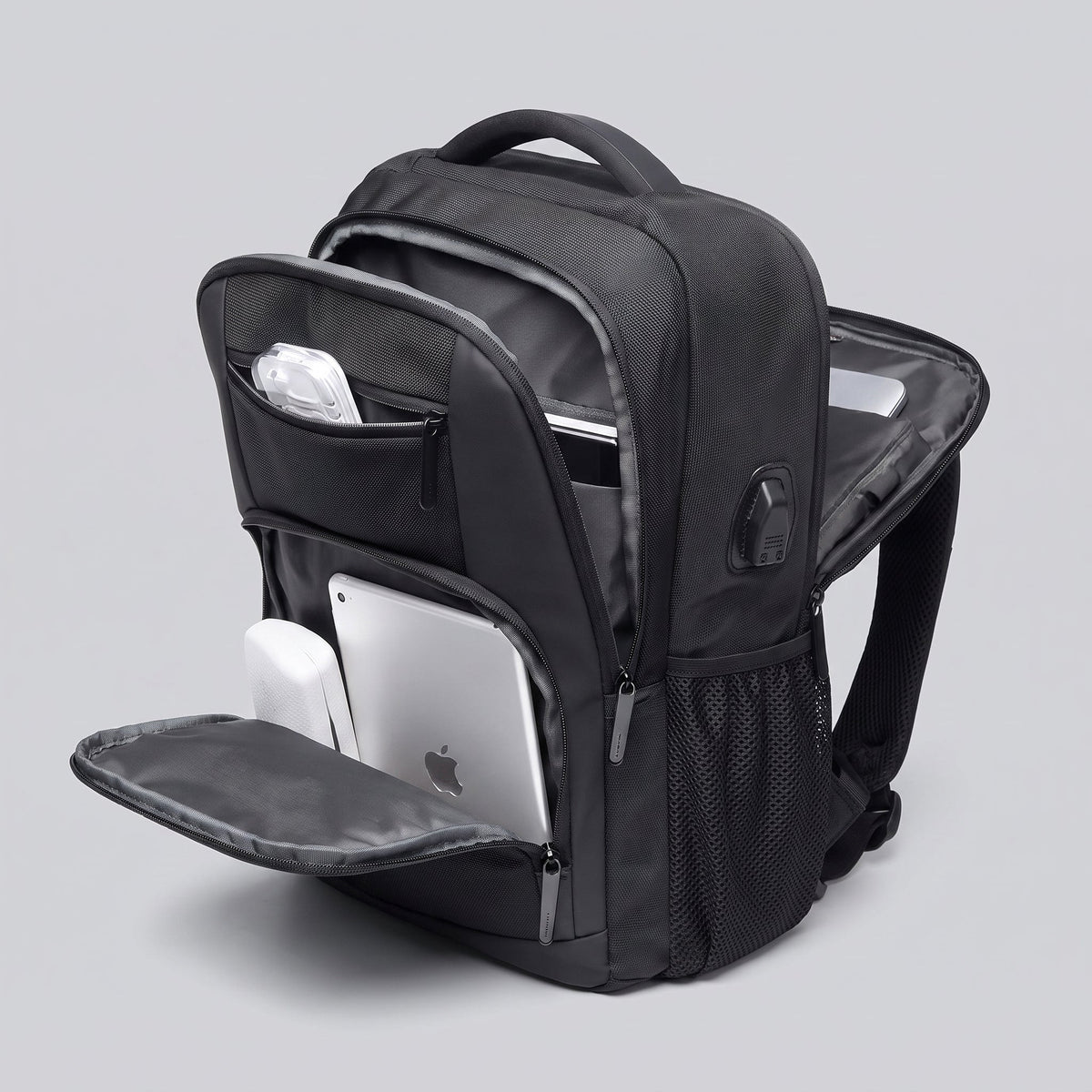 Sac à Dos Connecté Homme USB (15.6) - Adventure Series Gris – vue 3 – Yokabag