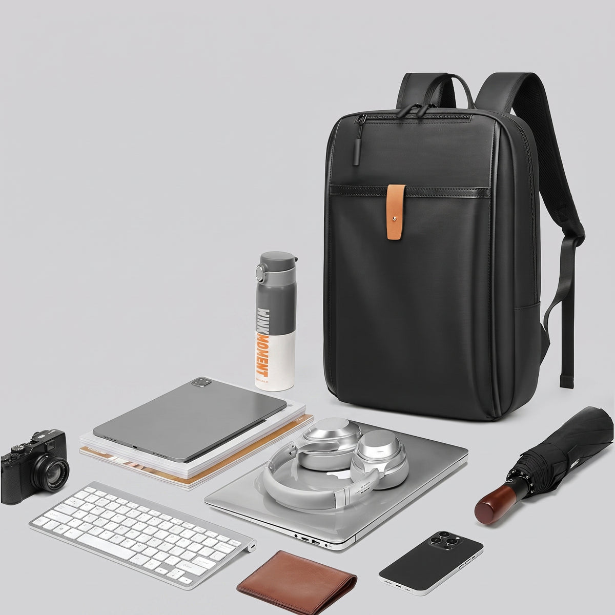 Sac à Dos de Ville pour Ordinateur Portable (15.6 Pouces) Gris – vue 4 – Yokabag
