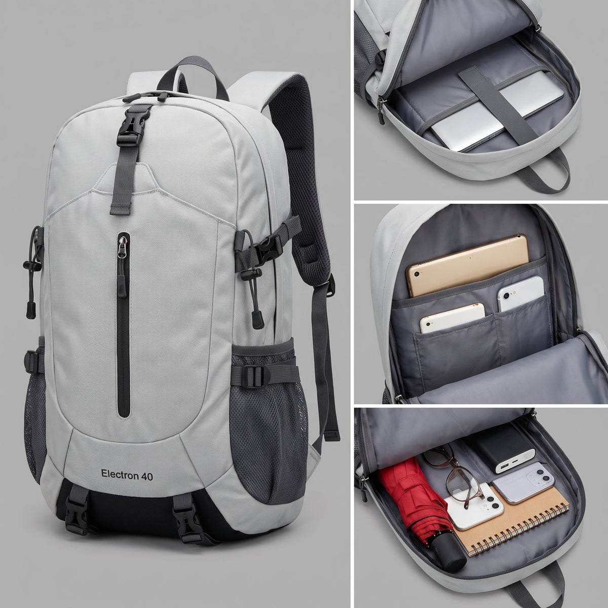 Électronique 40L Sac À Dos de Voyage Anthracite – vue 2 – Yokabag