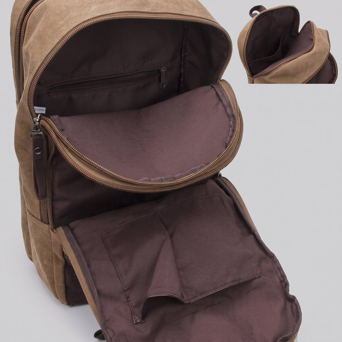 Sac à Dos de Voyage Vintage Explorer Camel – vue 2 – Yokabag
