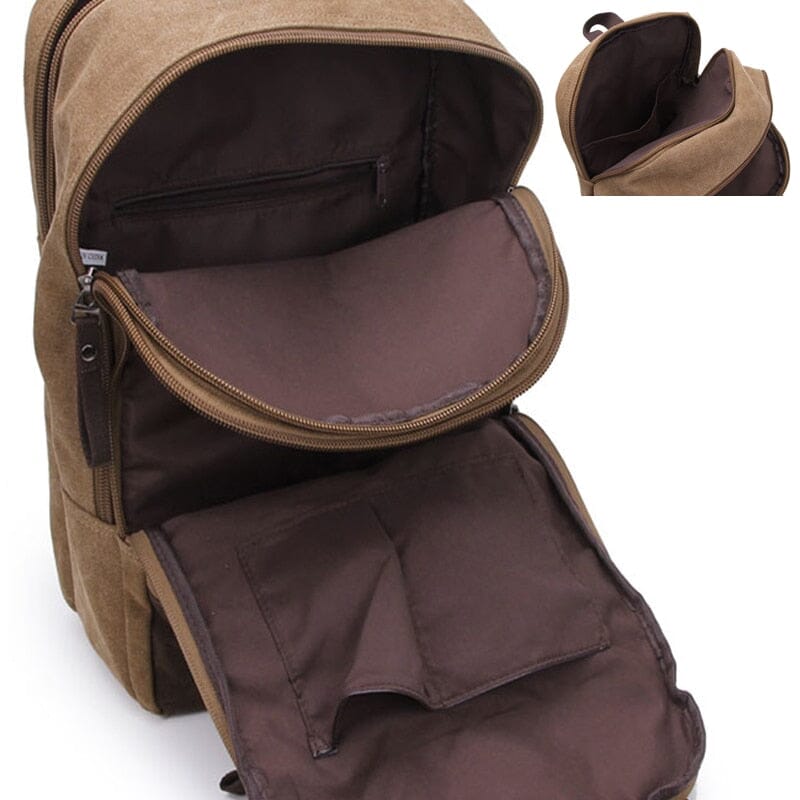 Sac à Dos de Voyage Vintage Explorer Camel – vue 2 – Yokabag