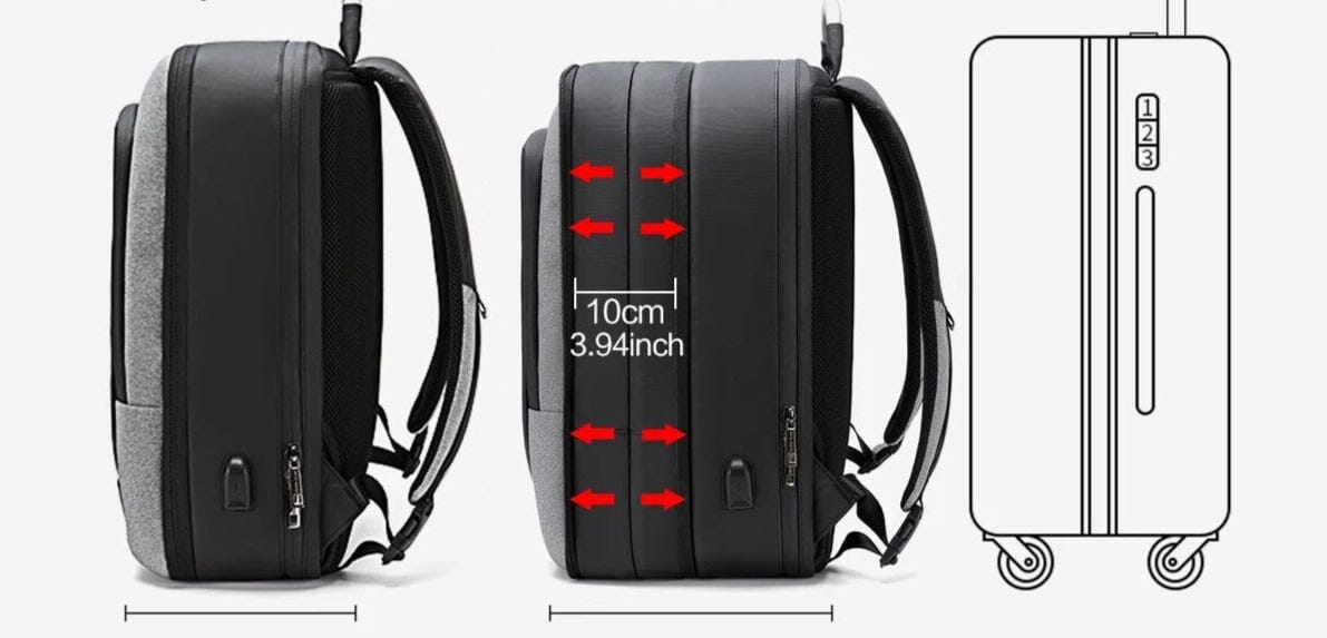 Sac à Dos Extensible Cabine Avion (USB) Voyage – vue 5 – Yokabag