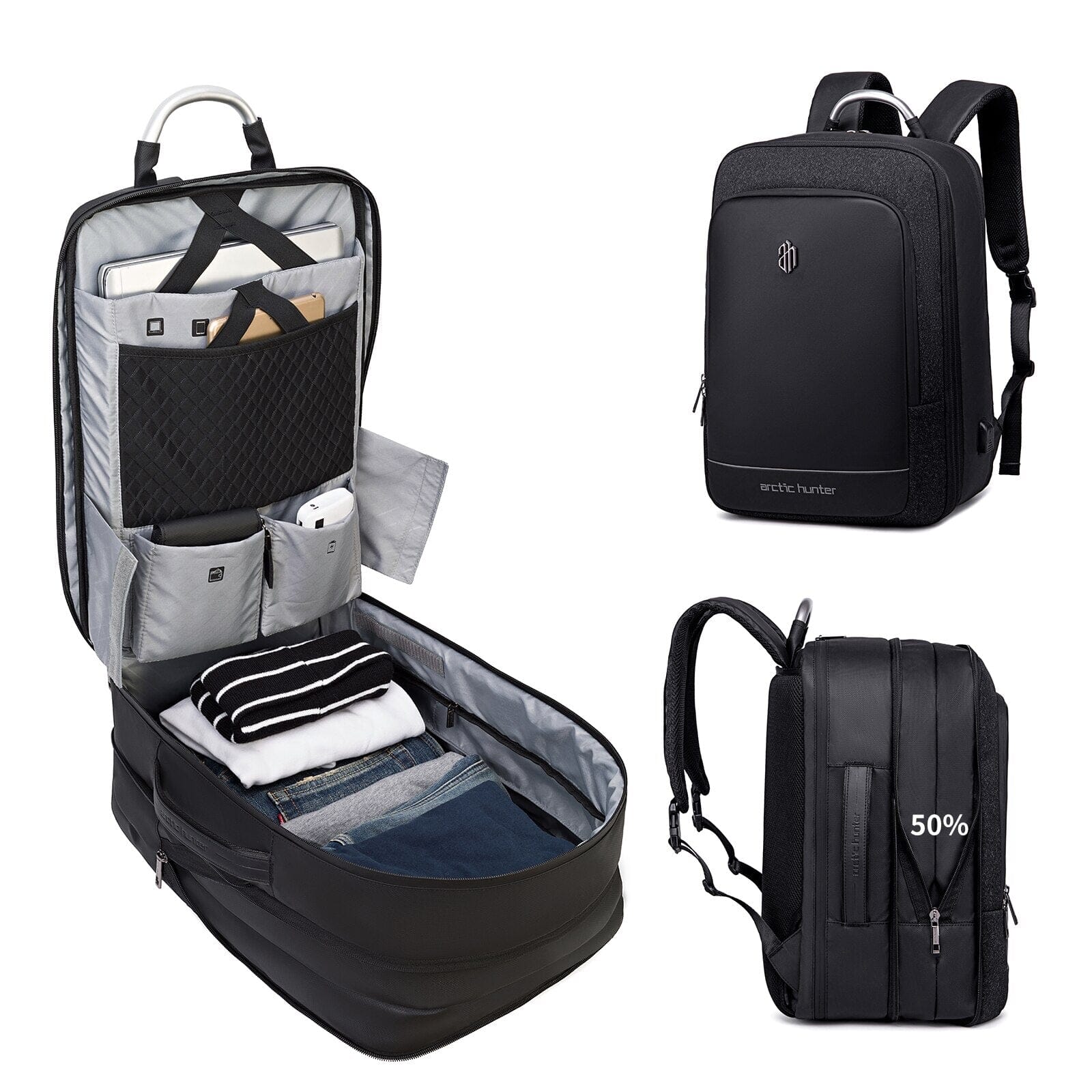 Sac à Dos Extensible Cabine Avion (USB) Voyage
