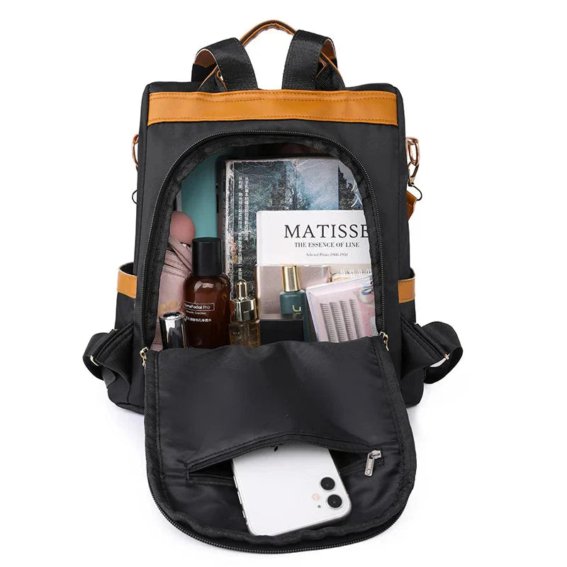 Sac à Dos Femme avec Fermeture arrière voyages Marron – vue 2 – Yokabag