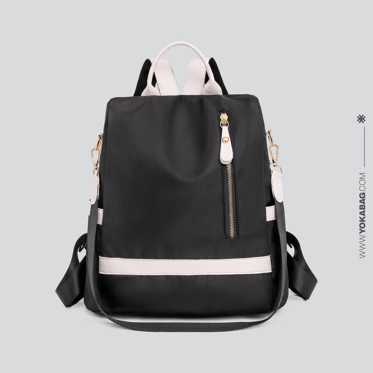 Sac à Dos Femme Fermeture arrière Noir – vue 3 – Yokabag