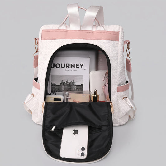 Sac à Dos Voyage pour Femme avec Fermeture Dorsale Beige – vue 2 – Yokabag