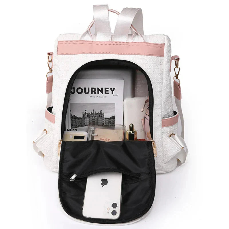 Sac à Dos Voyage pour Femme avec Fermeture Dorsale Beige – vue 2 – Yokabag