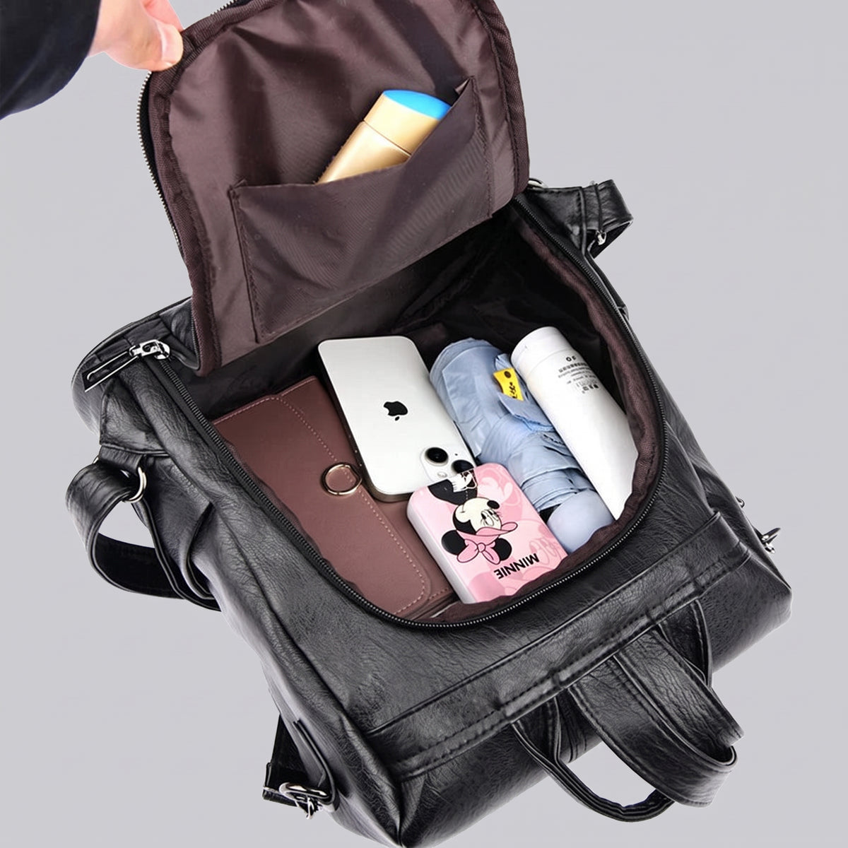 Sac à Dos Femme Voyage Fermeture dos Noir – vue 2 – Yokabag