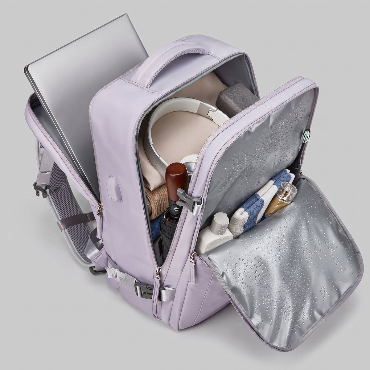 Sac à Dos Femme pour Voyager en Avion en Cabine Gris – vue 4 – Yokabag