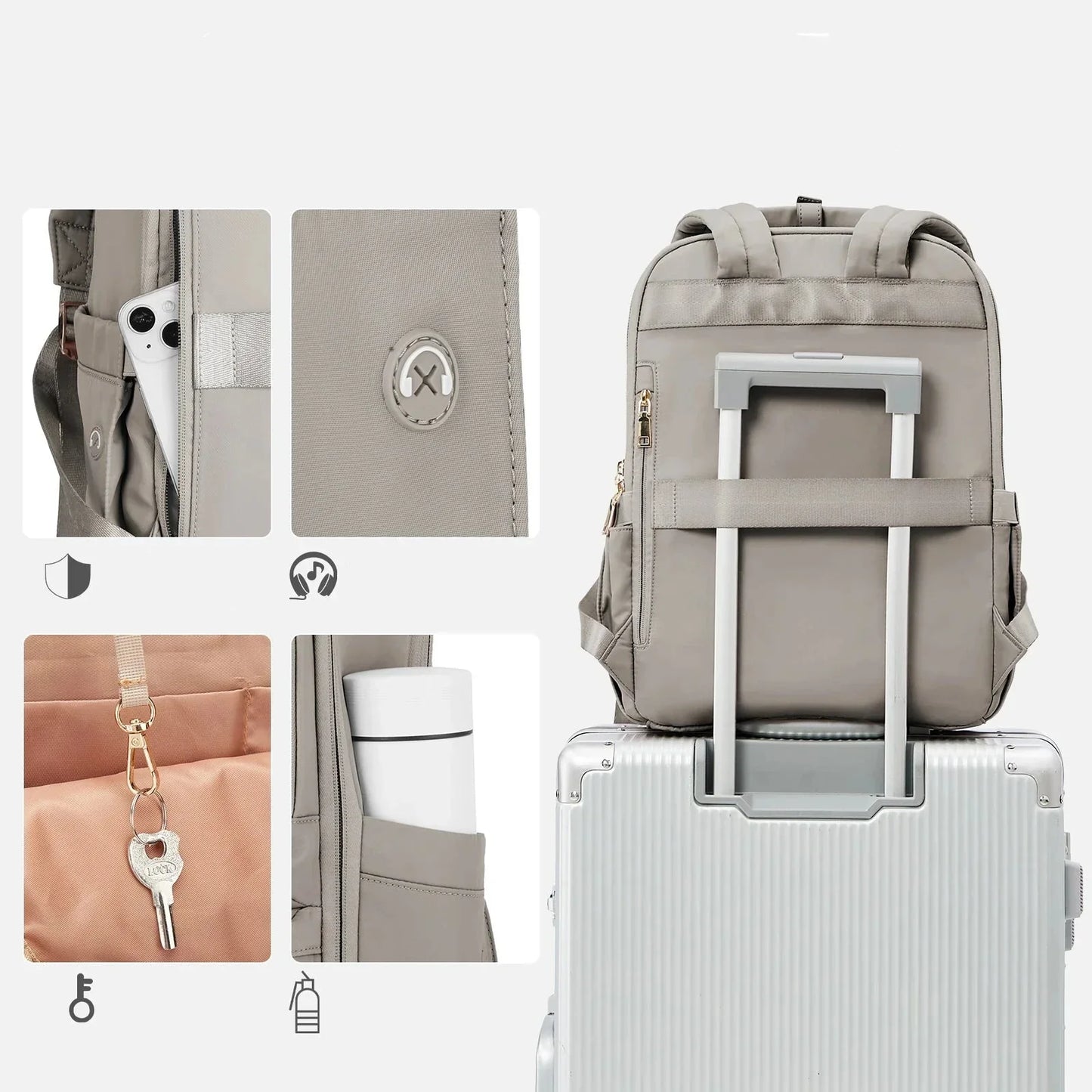 Sac à Dos Femme Voyage en Cabine Bleu – vue 5 – Yokabag
