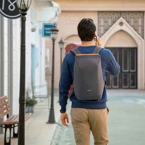 Sac à Dos Voyage Fermeture Secrète Sécurisé Gris – vue 2 – Yokabag