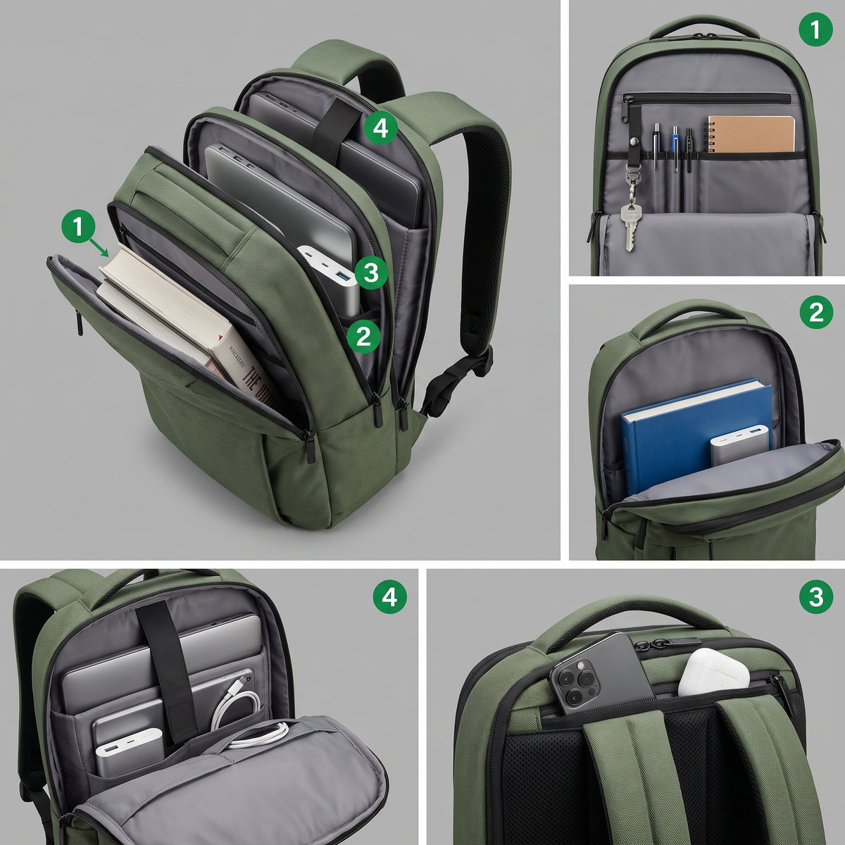 Sac à Dos Homme Travail - Voyage Smart Noir – vue 3 – Yokabag