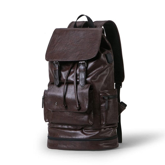 Sac à Dos Vintage Homme - Compartiment Chaussures & USB Noir – vue 2 – Yokabag