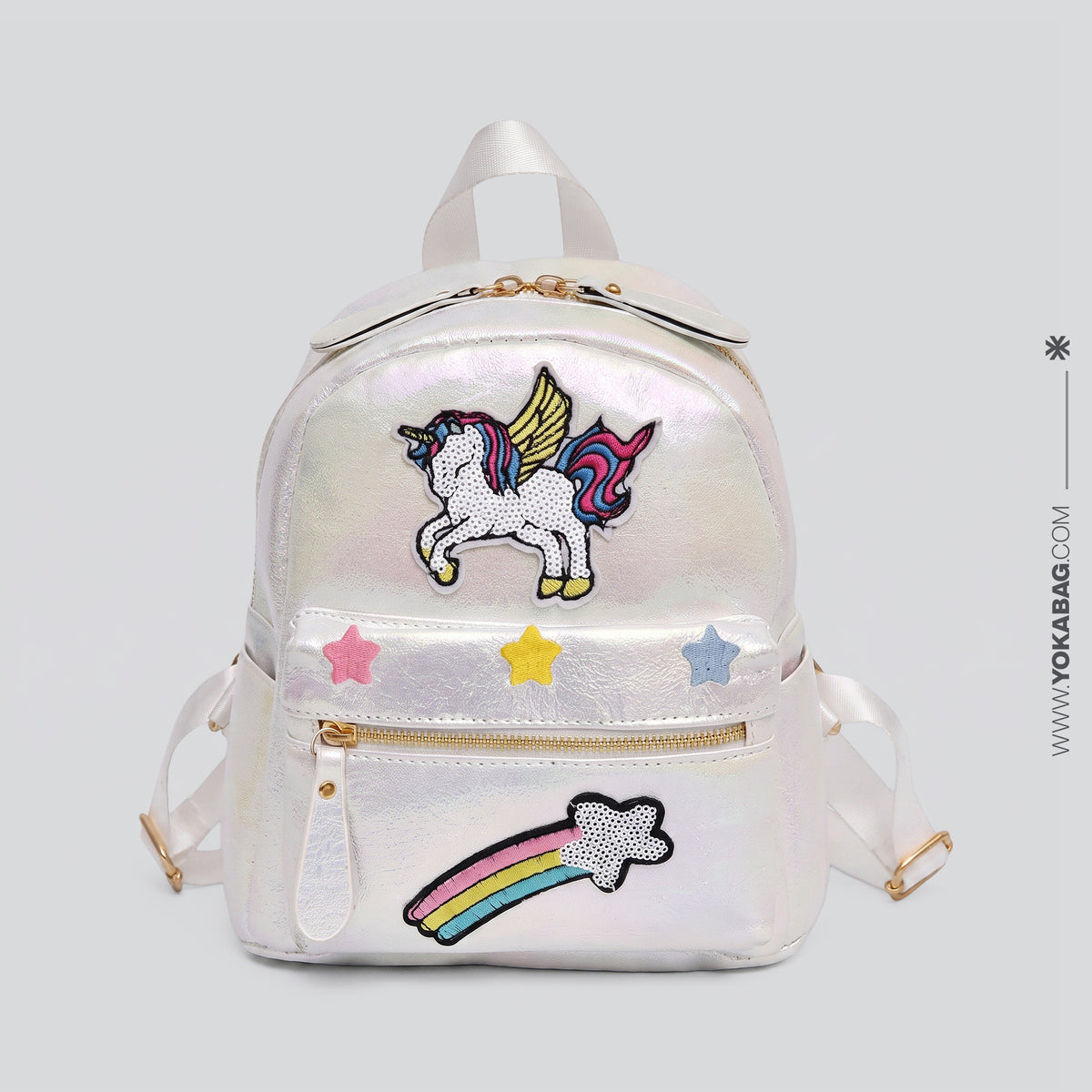 Sac à Dos Licorne pour Ado - Éclat des Voyages Blanc – vue 2 – Yokabag