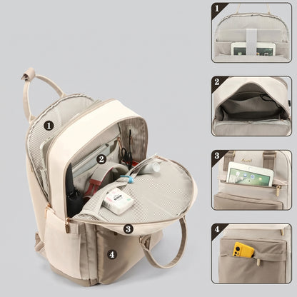 Sac à Dos Voyage pour Ordinateur Femme (16 Pouces) Rose – vue 3 – Yokabag