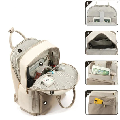 Sac à Dos Voyage pour Ordinateur Femme (16 Pouces) Rose – vue 3 – Yokabag