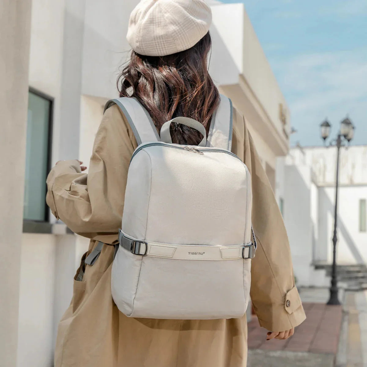 Sac à Dos Voyage pour Ordinateur 15 Pouces Femme Blanc – vue 2 – Yokabag