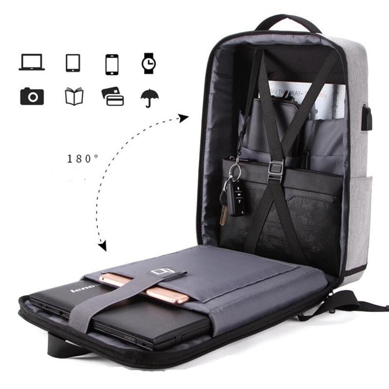 Sac à Dos Ordinateur - Voyage Sécurisé Noir – vue 4 – Yokabag