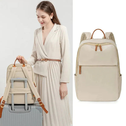 Sac à Dos Ordinateur Femme - pour Voyages (14/16 Pouces) Beige – vue 2 – Yokabag