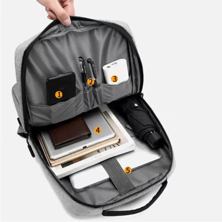 Sac à Dos PC Portable 15.6 Voyage Noir – vue 3 – Yokabag