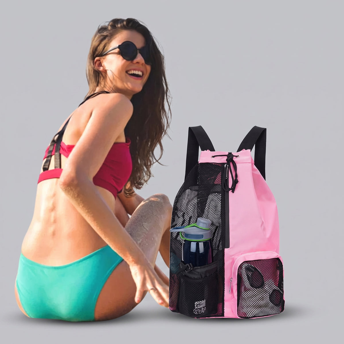 Sac à Dos Voyage Plage & Piscine Gris – vue 2 – Yokabag