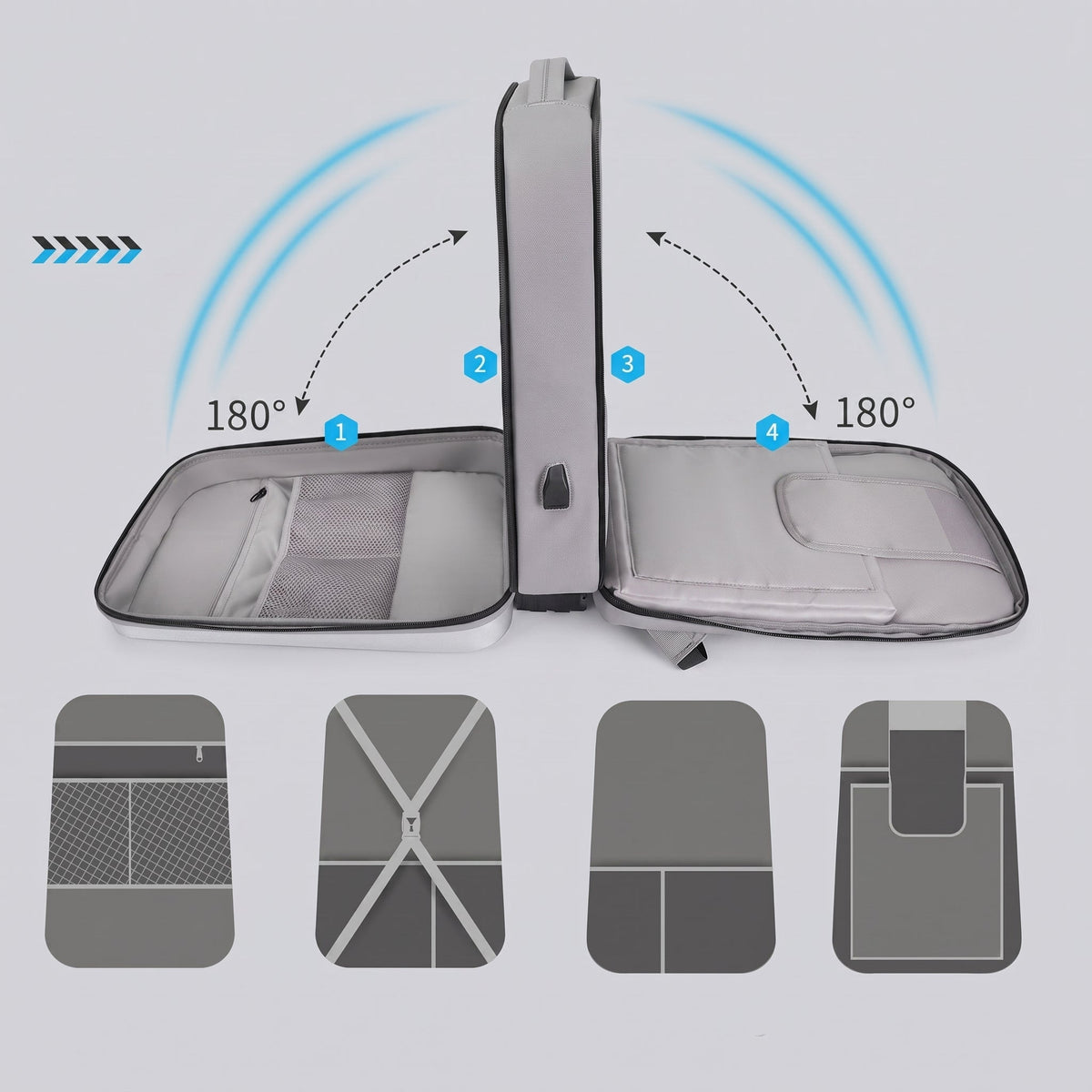 Sac à Dos Voyage Rigide - Ordinateur Portable (17.3 Pouces) – vue 4 – Yokabag