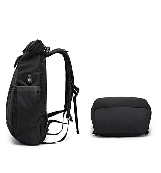 Sac à Dos Roll Top Voyage USB Grey – vue 2 – Yokabag