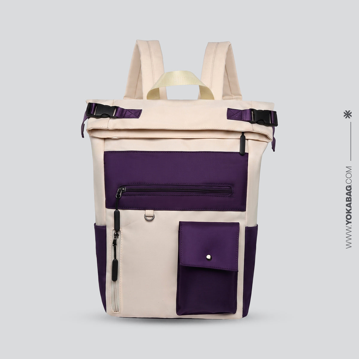 Sac à Dos Roll Top pour Voyageuses Violet – vue 4 – Yokabag