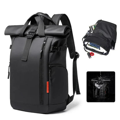 Sac à Dos Roll Top Voyage Imperméable Marron – vue 3 – Yokabag