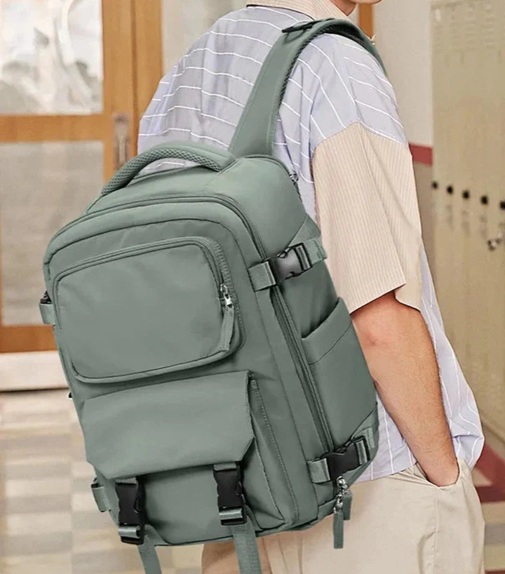 Sac à Dos de Voyage pour Cabine Avion (45x36x20 & 40x20x25) Vert Clair – vue 2 – Yokabag