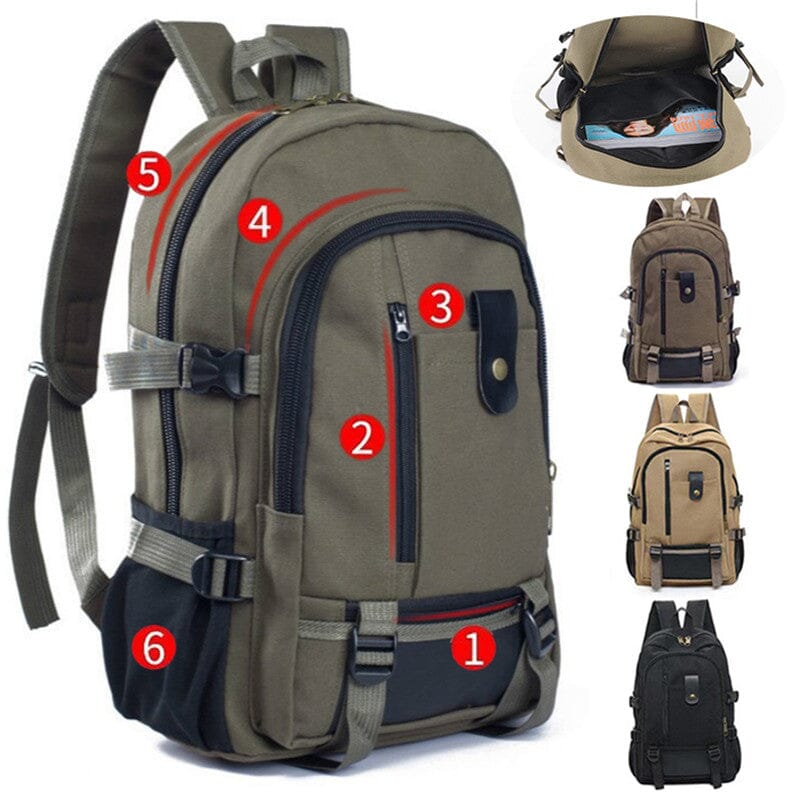 Sac à Dos Toile - Voyage Canvas Noir – vue 2 – Yokabag