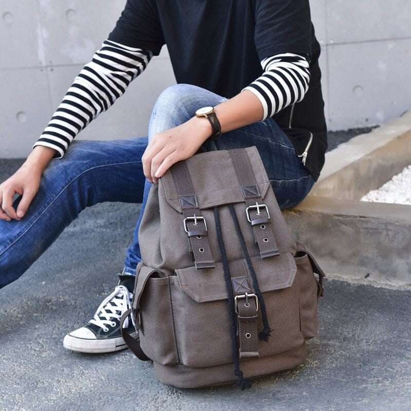 Sac à Dos Vintage - Explorer Camel – vue 2 – Yokabag