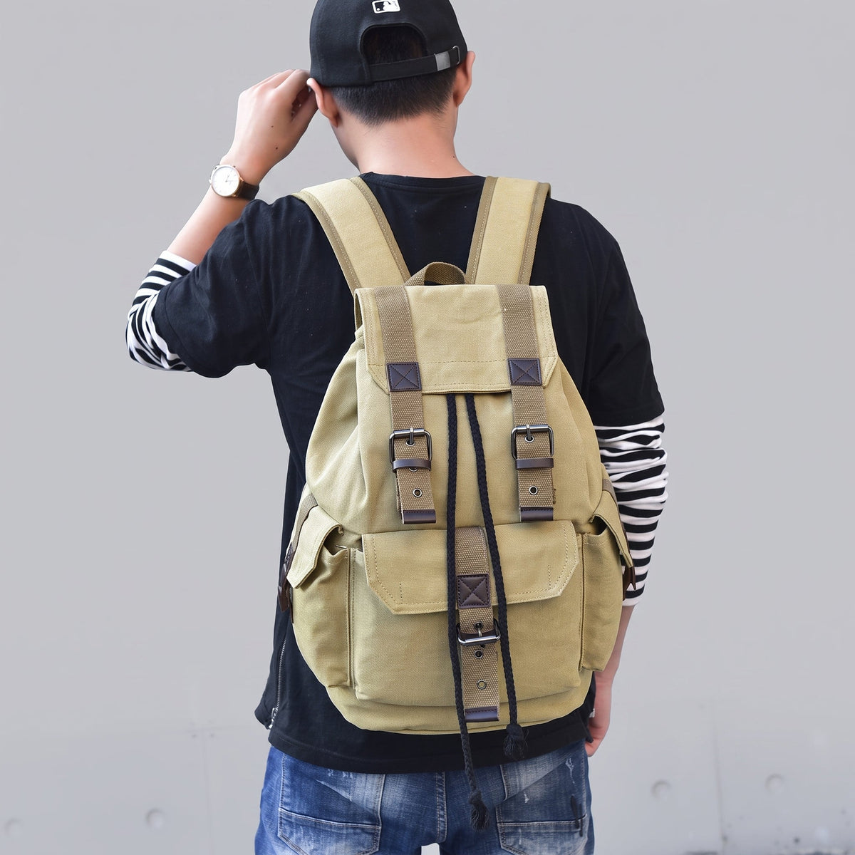 Sac à Dos Vintage - Explorer Noir – vue 3 – Yokabag