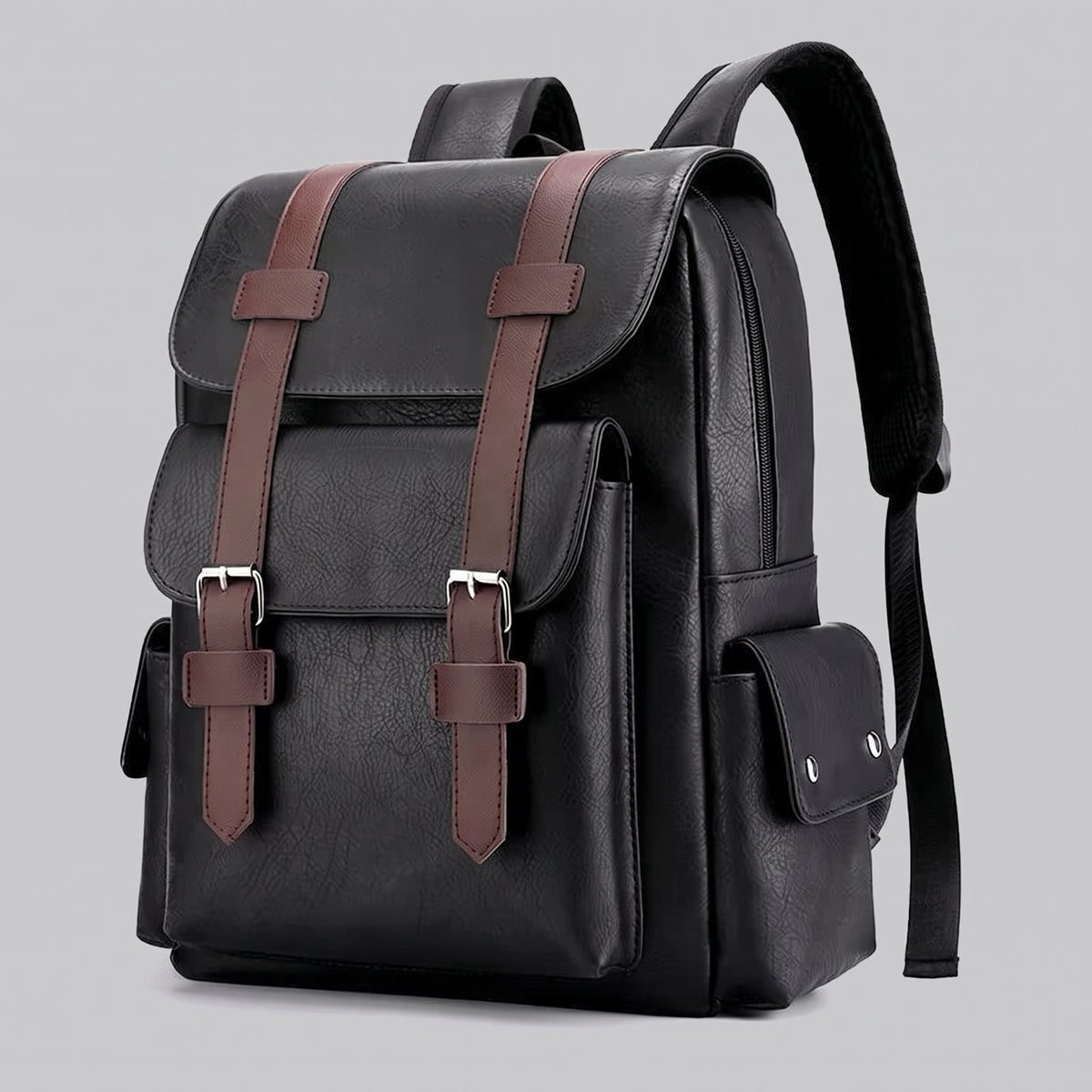 Sac à Dos Vintage - Cartable d'Exploration Marron Foncé – vue 3 – Yokabag