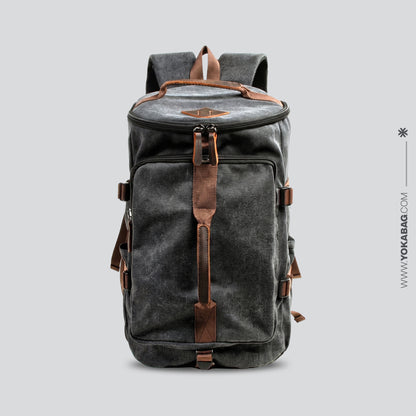 Sac à Dos Aventure en Toile Convertible Noir – vue 2 – Yokabag