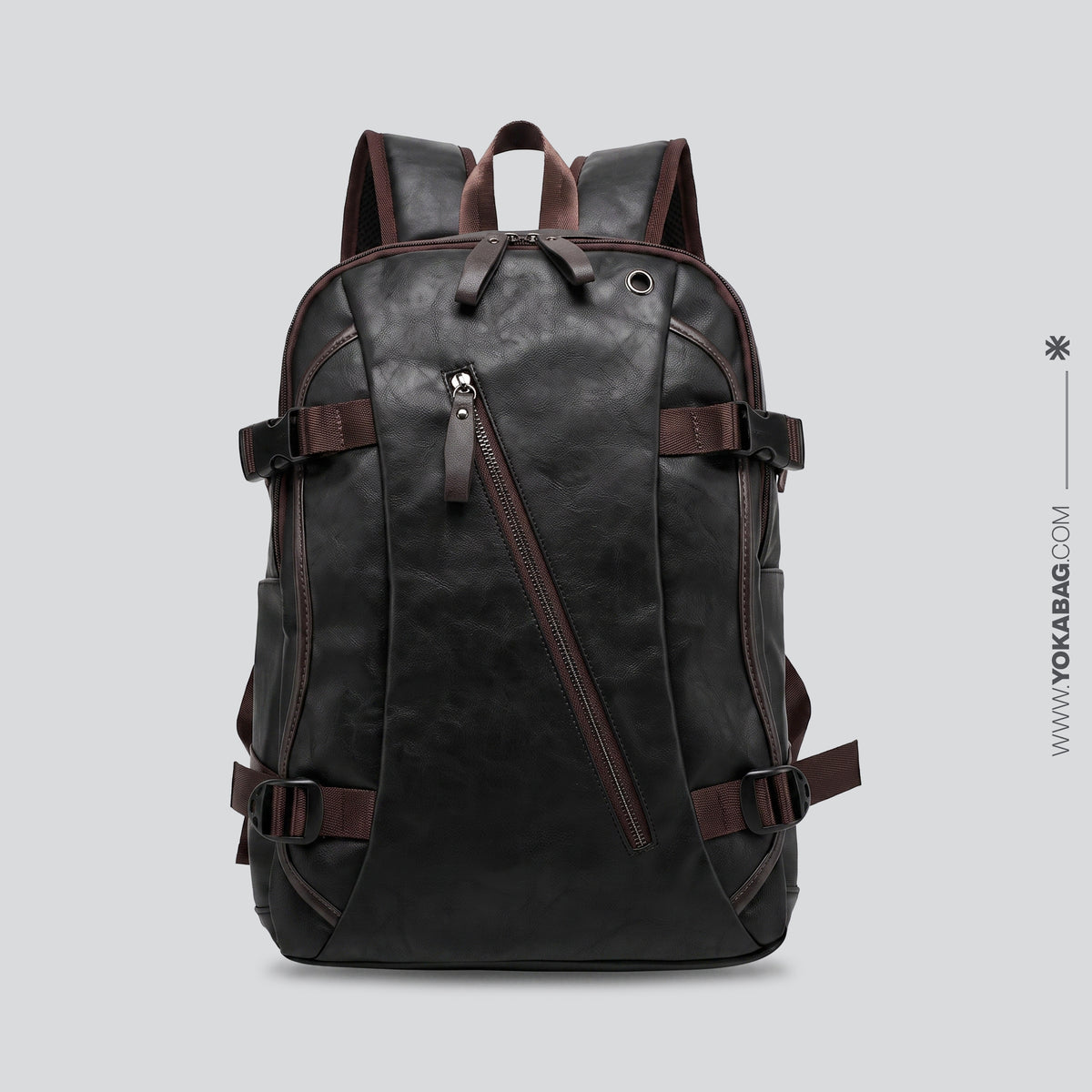 Sac à Dos Vintage pour Homme - Édition Voyage Marron Foncé – vue 2 – Yokabag