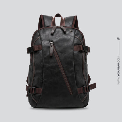 Sac à Dos Vintage pour Homme - Édition Voyage Marron Foncé – vue 2 – Yokabag